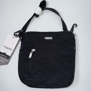 Baggallini Women’s Expandable Pocket Crossbody Bag Black NWT Flaw